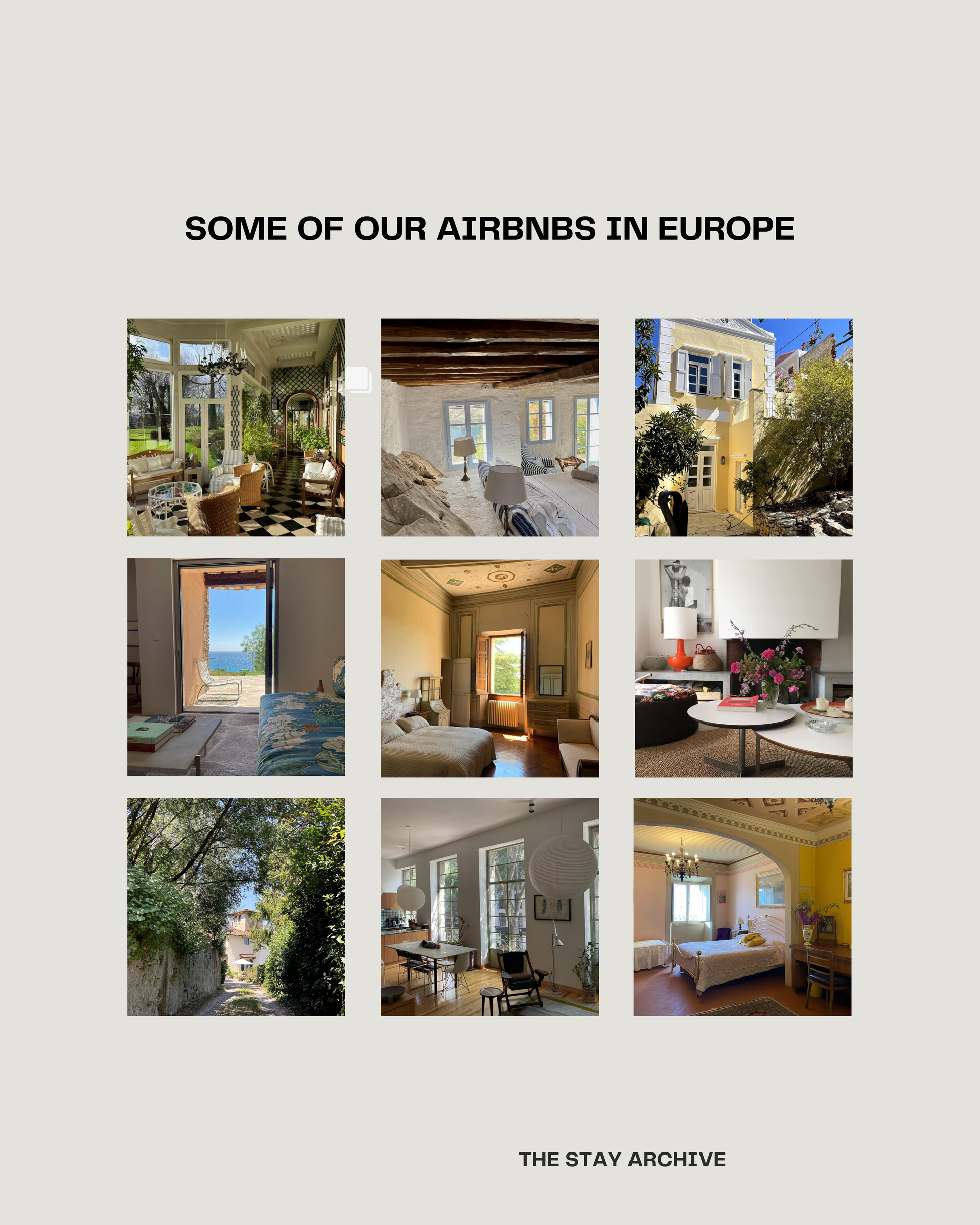 All Europe Airbnbs (500 + Stays)
